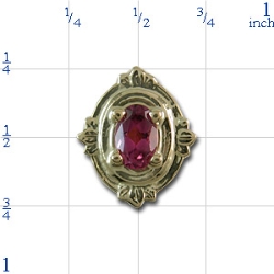 AC116 14K PINK TOURMALINE SLIDE 